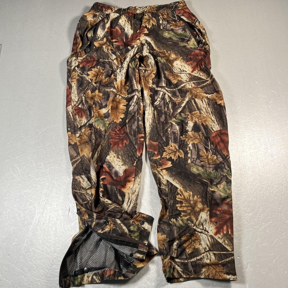 Mastr Sportsman Pants Mens Medium Camo Hunting Mesh Lined Zip Pockets Elastic